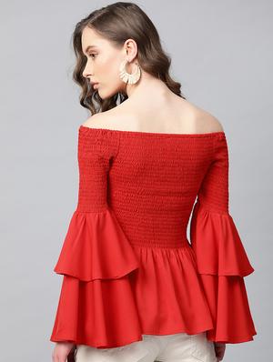 bell sleeved smocked top - 17969152 - Standard Image - 3