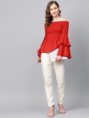 bell sleeved smocked top - 17969152 - Standard Image - 4