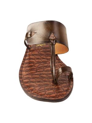 brown kolhapuri flat sandal - 17969255 - Standard Image - 2