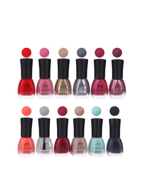 looks united 12 premium colors nail polish multicolor (pack of 12) - 17969518 - Standard Image - 1