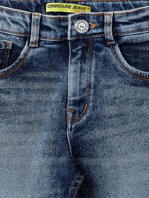 blue washed denim shorts - 17970036 - Standard Image - 3