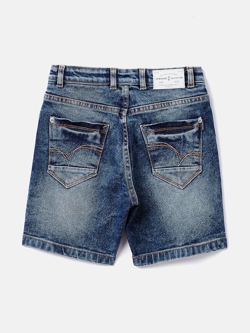 blue washed denim shorts - 17970036 - Zoom Image - 2