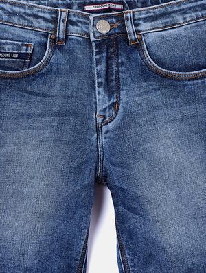 blue washed denim shorts - 17970037 - Standard Image - 3