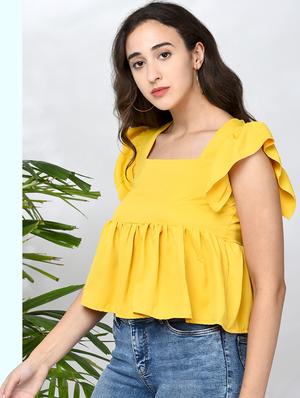 solid ruffle top - 17970040 - Standard Image - 2