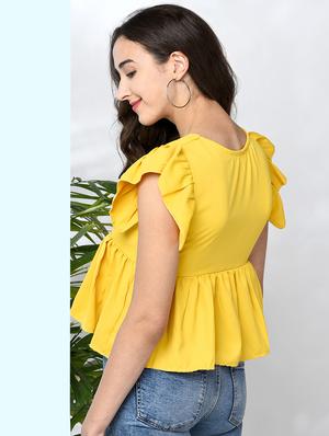 solid ruffle top - 17970040 - Standard Image - 3