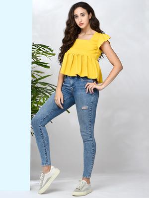 solid ruffle top - 17970040 - Standard Image - 4
