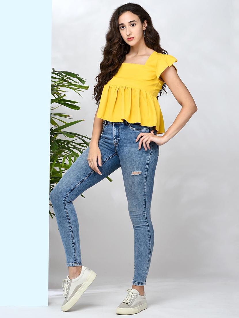 solid ruffle top - 17970040 - Zoom Image - 4