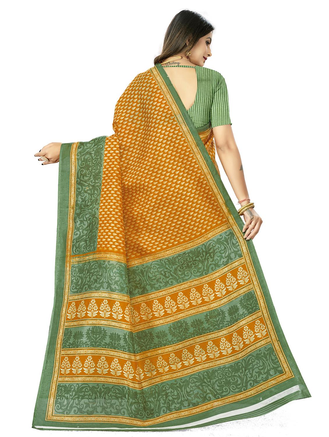 floral printed saree with blouse - 17970714 - Zoom Image - 2