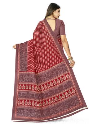 floral printed saree with blouse - 17970715 - Standard Image - 2