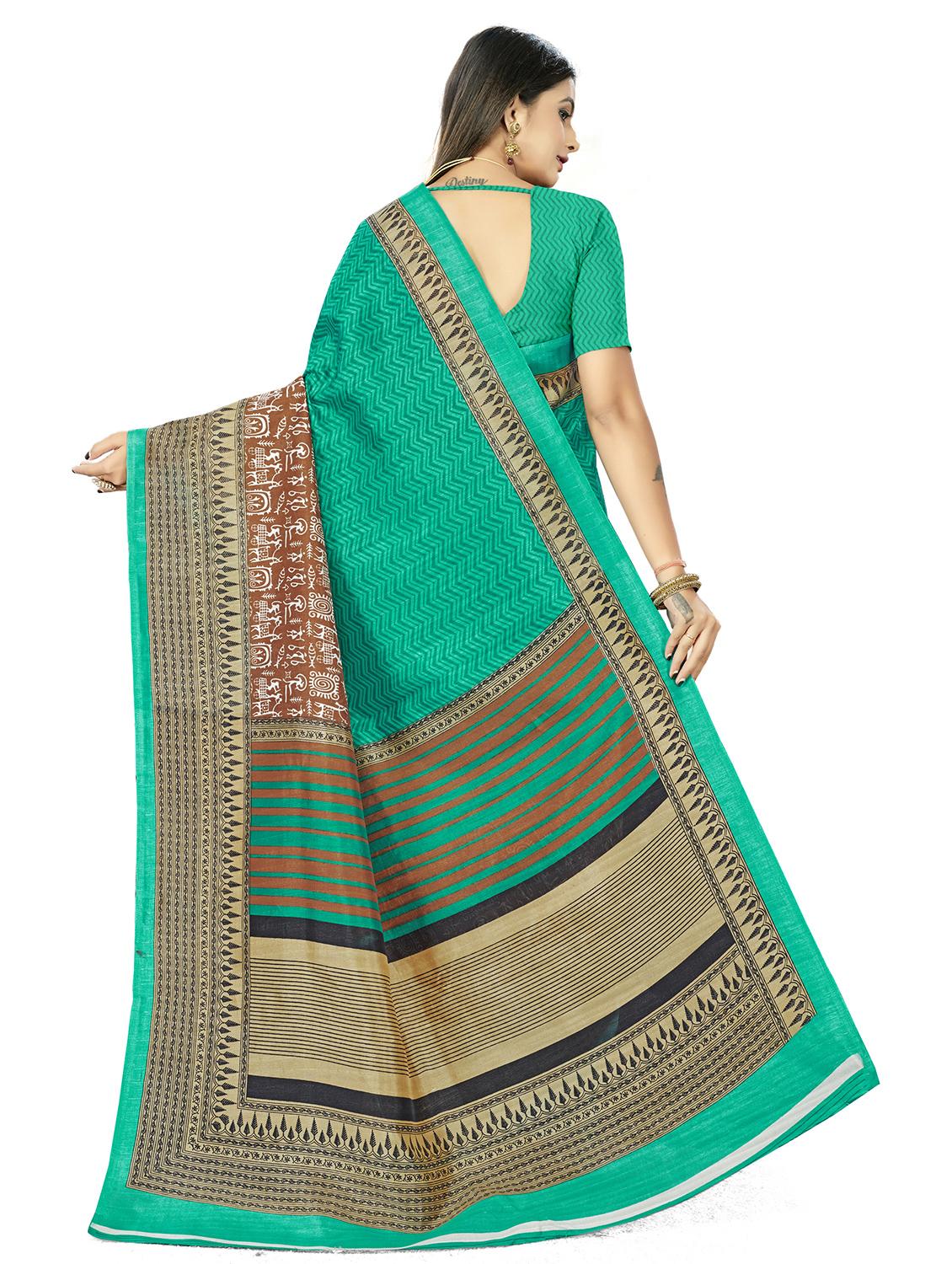 warli printed saree with blouse - 17970727 - Zoom Image - 2