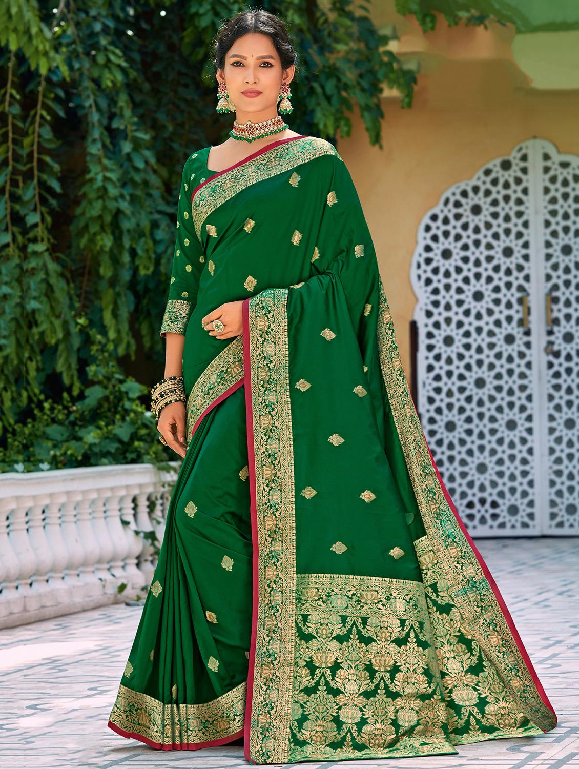 ethnic motifs woven saree with blouse - 17970751 - Zoom Image - 1