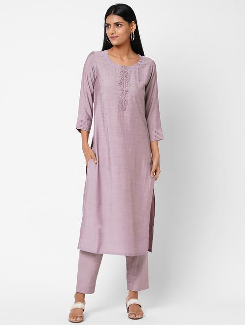 tonal embroidered kurta pant set - 17971079 - Standard Image - 1