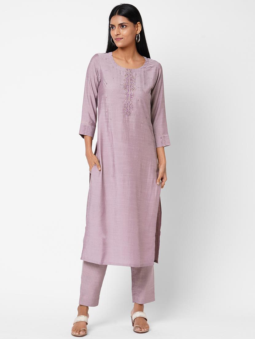 tonal embroidered kurta pant set - 17971079 - Zoom Image - 1