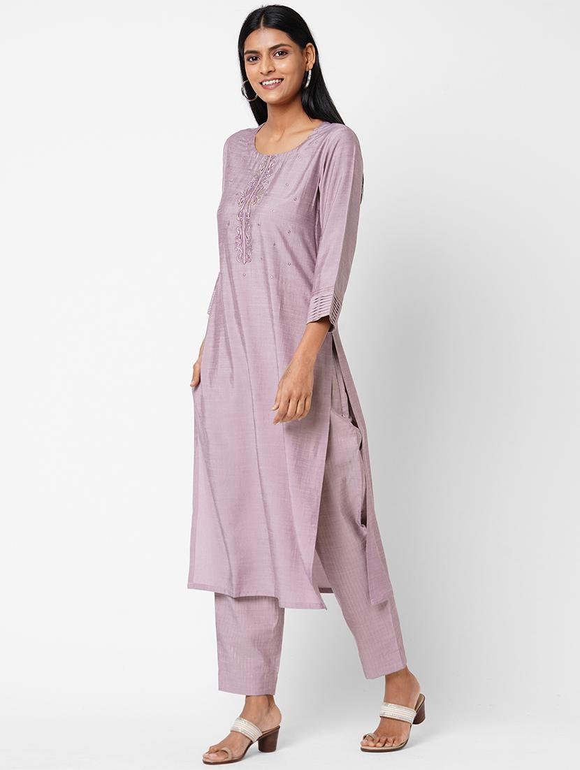 tonal embroidered kurta pant set - 17971079 - Zoom Image - 2