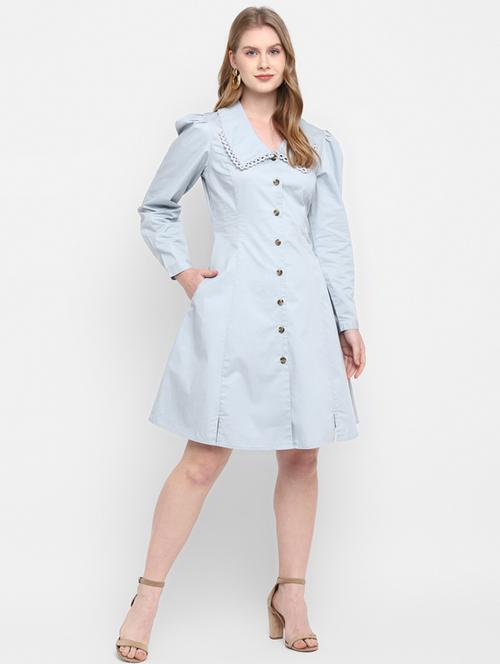 long sleeved button up shirt dress - 17975248 - Standard Image - 1