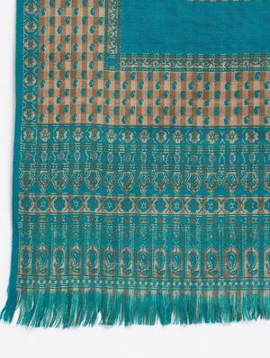 blue acrylic self design shawl - 17975316 - Standard Image - 2