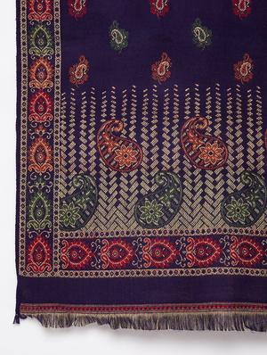 navy blue acrylic self design shawl - 17975323 - Standard Image - 2