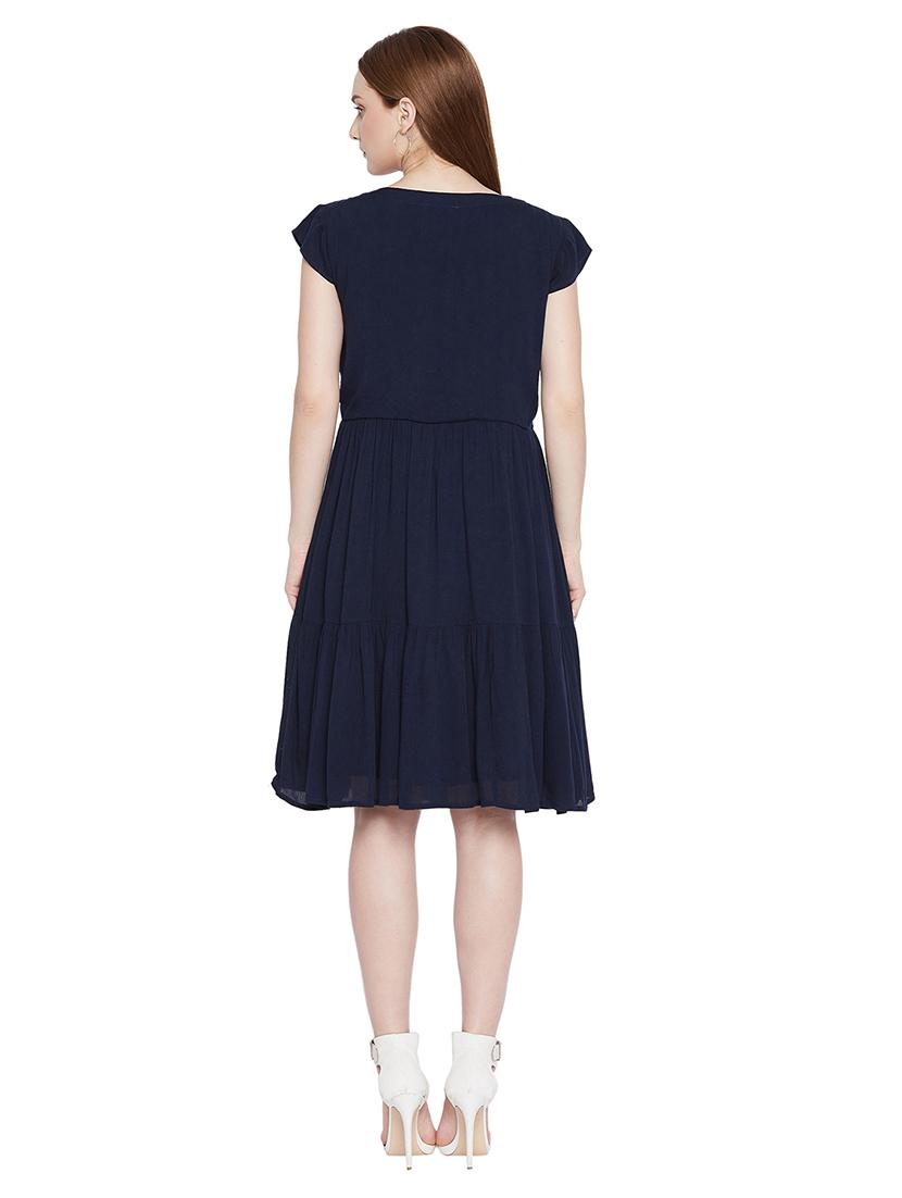 v-neck embroidered a-line dress - 17975380 - Zoom Image - 3