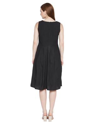 round neck embellished a-line dress - 17975381 - Standard Image - 3