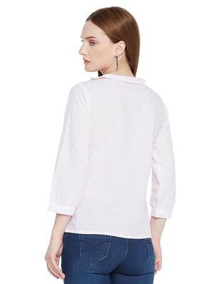 embroidered detail peter pan collar shirt - 17975389 - Standard Image - 3