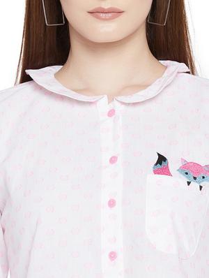 embroidered detail peter pan collar shirt - 17975389 - Standard Image - 5