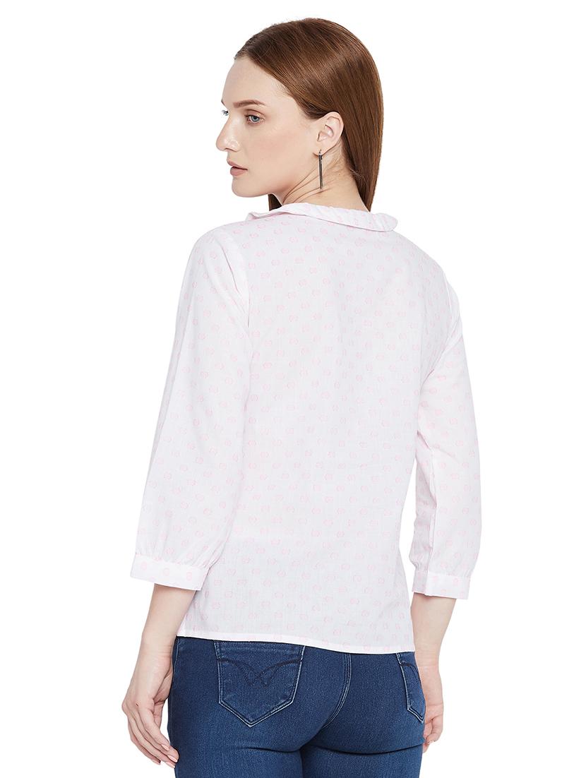 embroidered detail peter pan collar shirt - 17975389 - Zoom Image - 3
