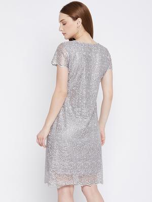 round neck embellished bodycon dress - 17975538 - Standard Image - 3