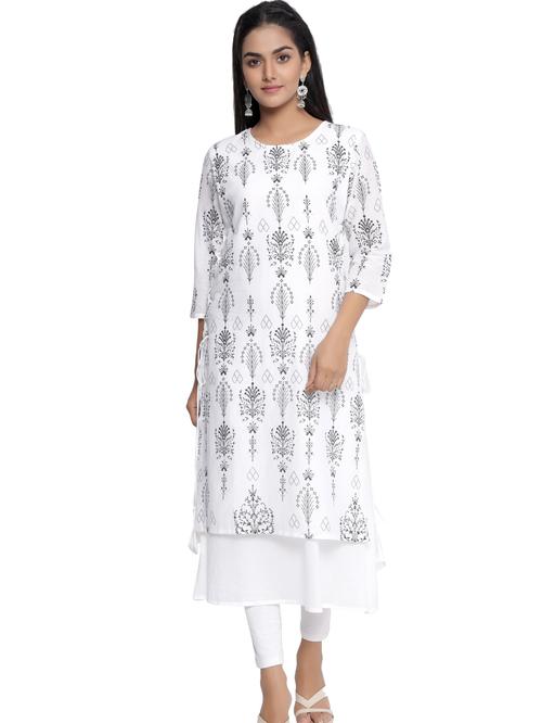 cotrel-white-voile-kurta - 17975574 - Standard Image - 1