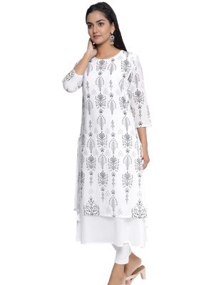 cotrel-white-voile-kurta - 17975574 - Standard Image - 3