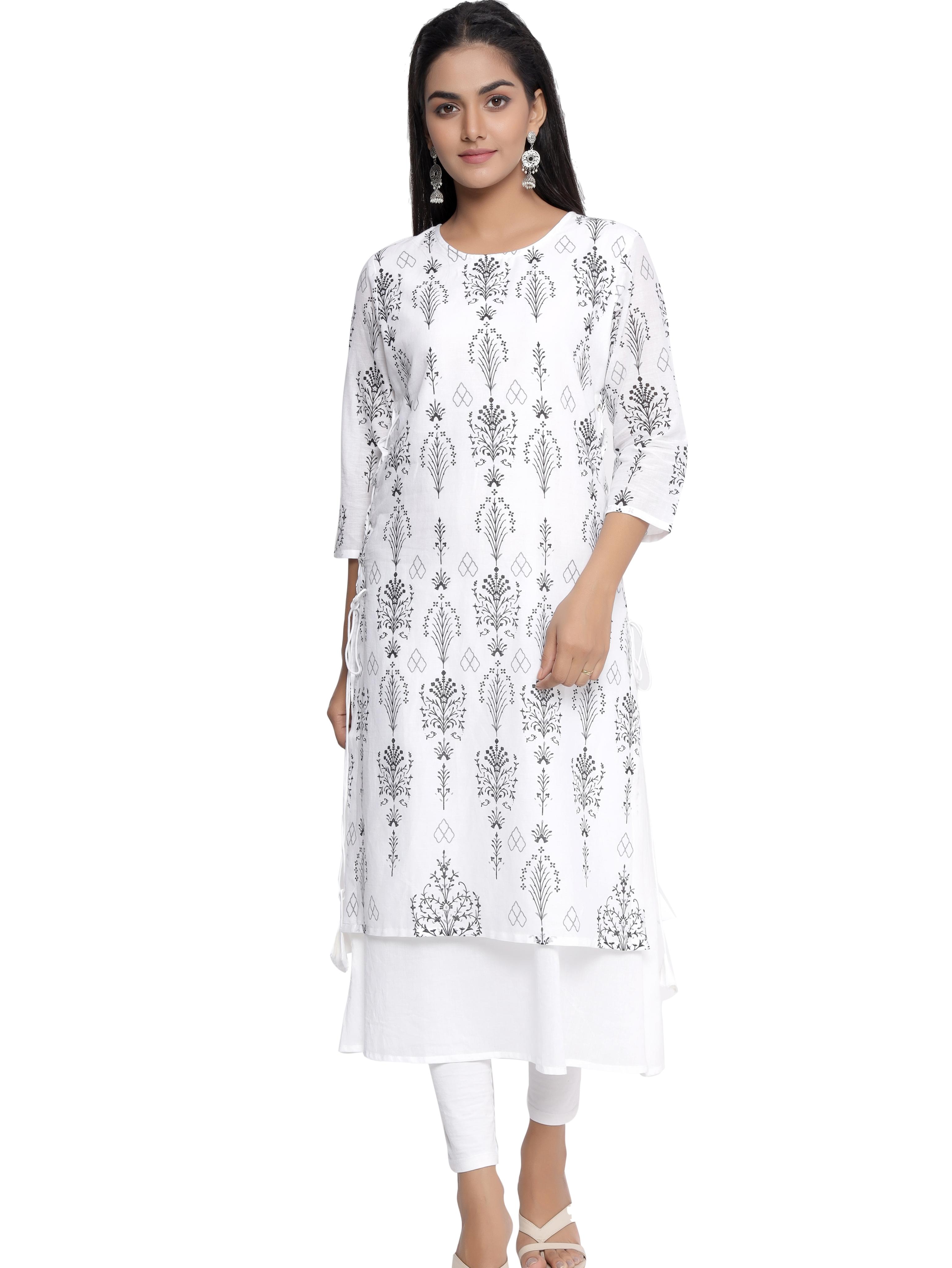 cotrel-white-voile-kurta - 17975574 - Zoom Image - 1