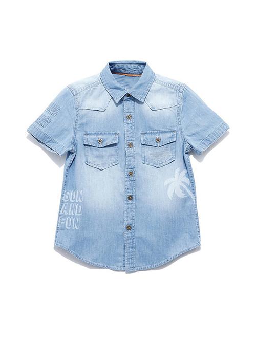 navy blue denim shirt - 17975744 - Standard Image - 1