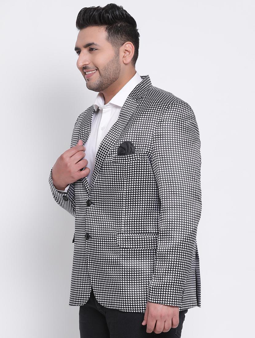 black printed single breasted blazer - 17975818 - Zoom Image - 2