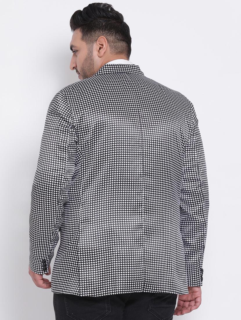 black printed single breasted blazer - 17975818 - Zoom Image - 3
