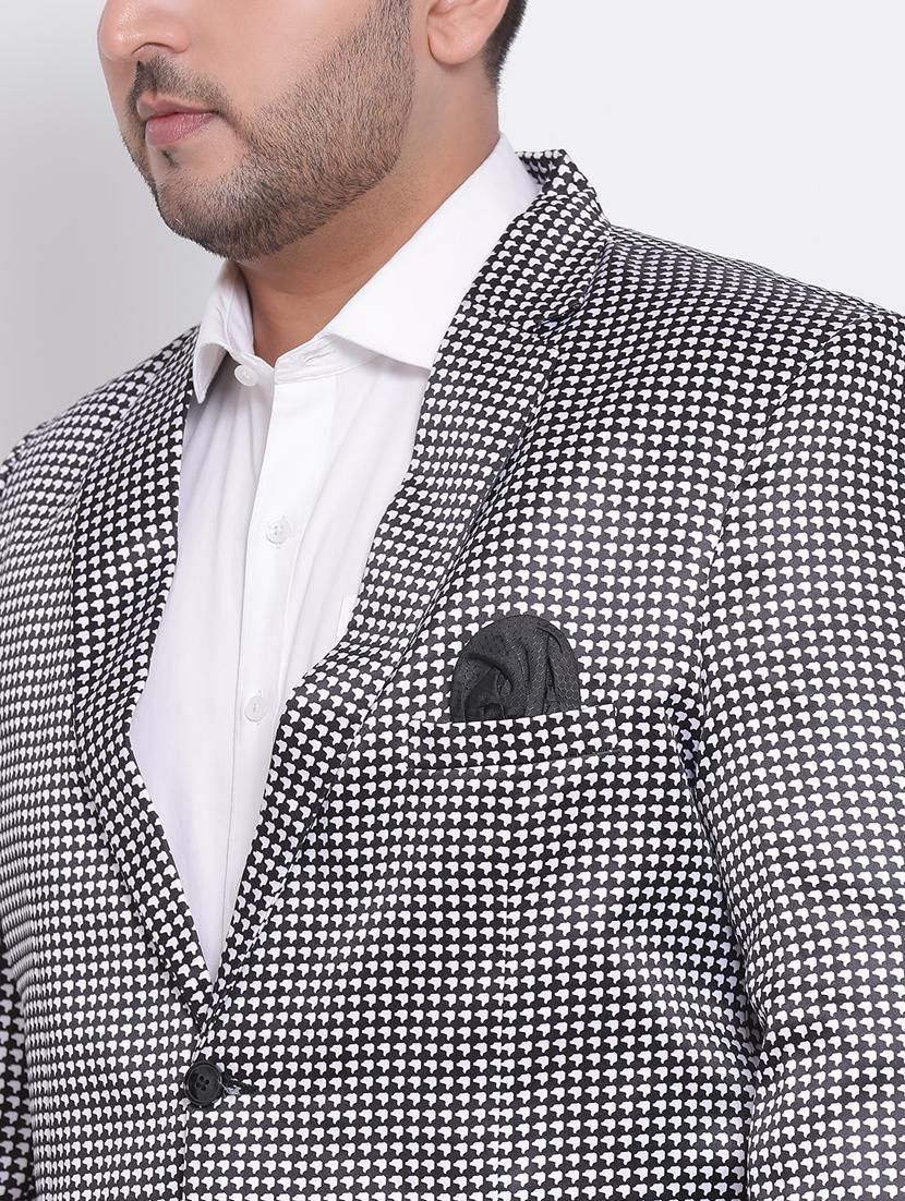 black printed single breasted blazer - 17975818 - Zoom Image - 4