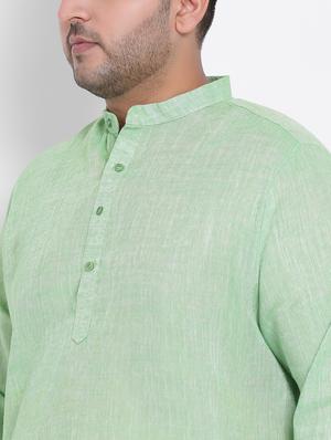 green solid kurta pyjama ethnic wear set - 17975843 - Standard Image - 4