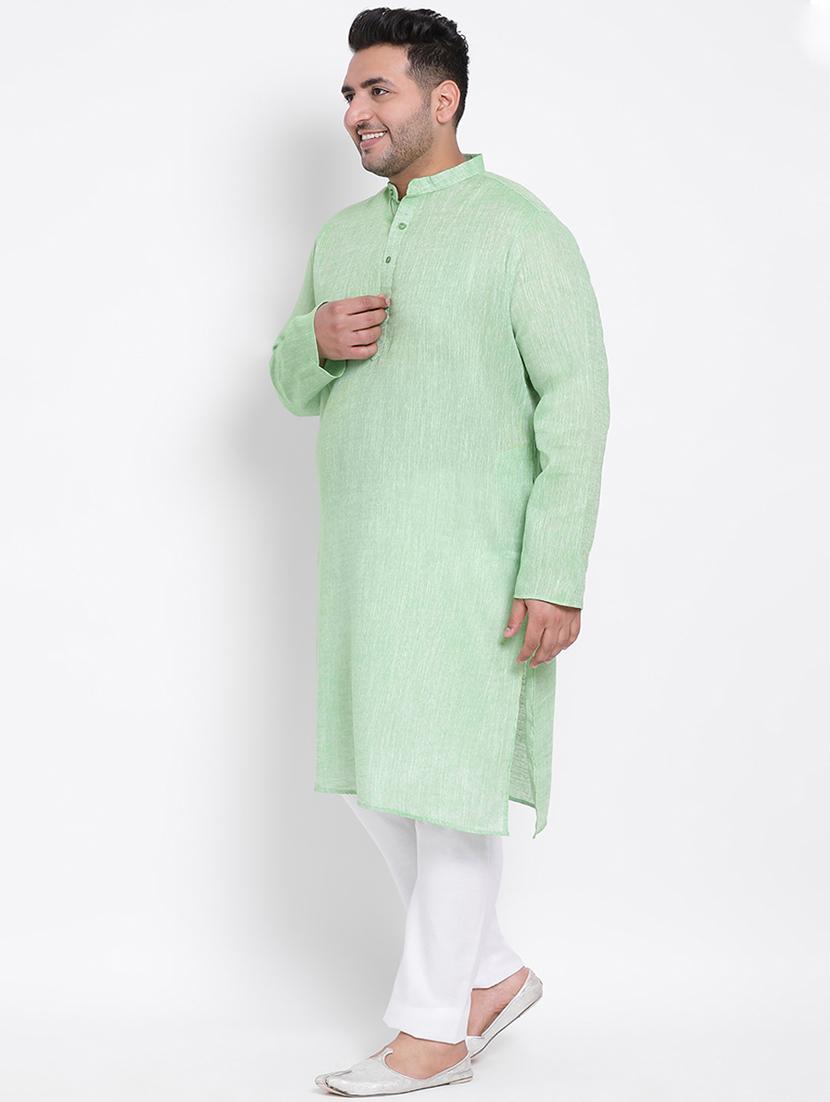 green solid kurta pyjama ethnic wear set - 17975843 - Zoom Image - 2
