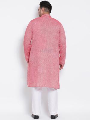 red solid kurta pyjama ethnic wear set - 17975845 - Standard Image - 3