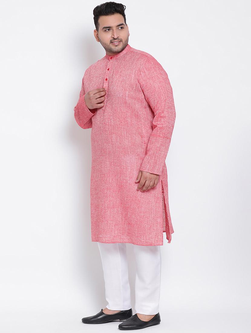 red solid kurta pyjama ethnic wear set - 17975845 - Zoom Image - 2