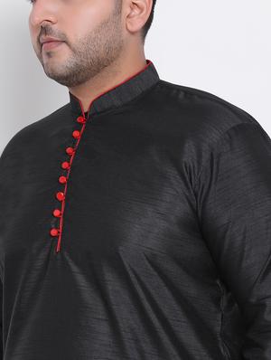 black solid kurta pyjama ethnic wear set - 17975853 - Standard Image - 4