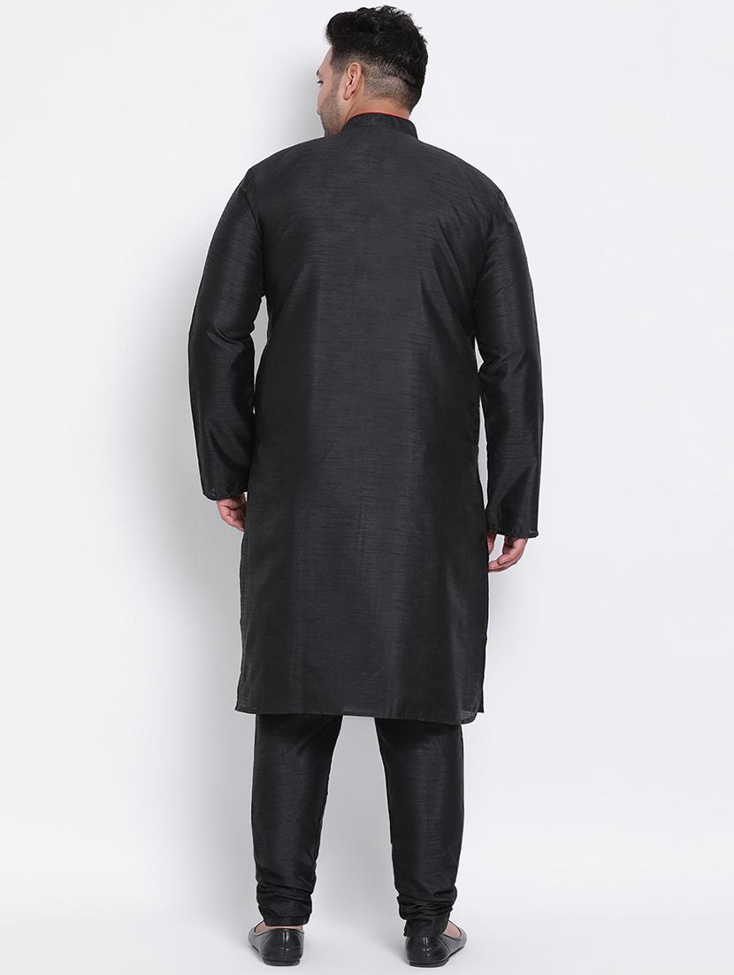 black solid kurta pyjama ethnic wear set - 17975853 - Zoom Image - 3