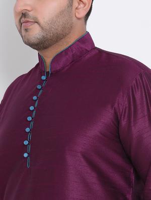 magenta solid kurta pyjama ethnic wear set - 17975857 - Standard Image - 5
