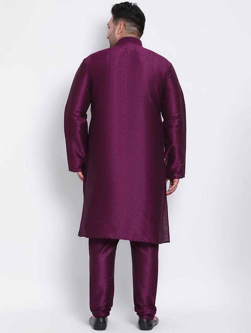 magenta solid kurta pyjama ethnic wear set - 17975857 - Zoom Image - 3
