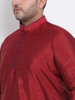 maroon solid kurta pyjama ethnic wear set - 17975863 - Standard Image - 4