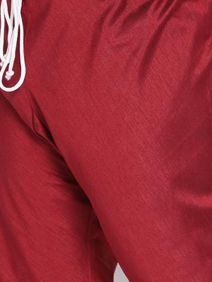 maroon solid kurta pyjama ethnic wear set - 17975863 - Standard Image - 5