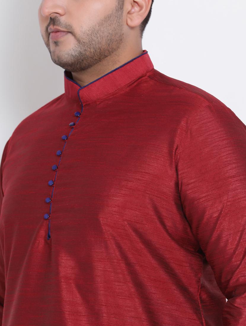 maroon solid kurta pyjama ethnic wear set - 17975863 - Zoom Image - 4