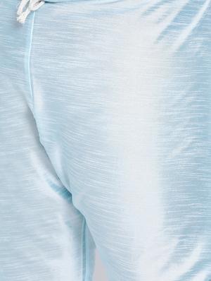 light blue solid kurta pyjama ethnic wear set - 17975873 - Standard Image - 4