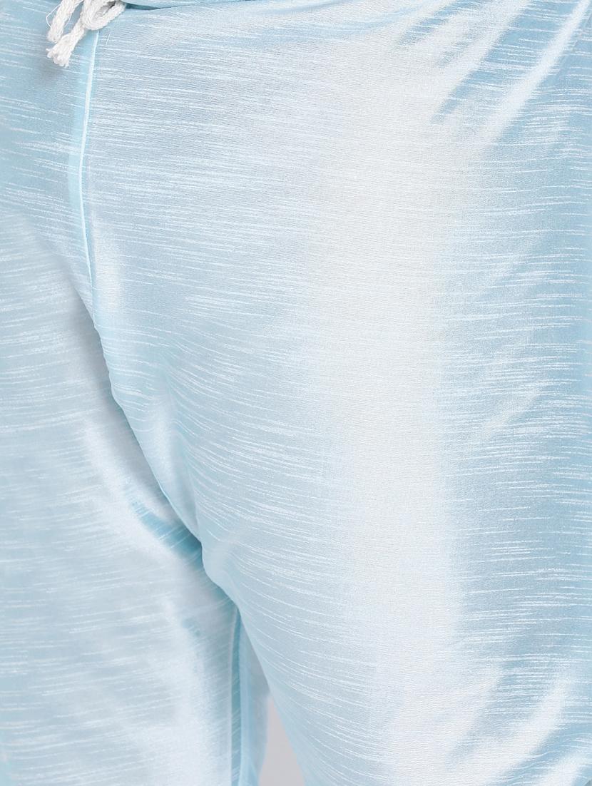 light blue solid kurta pyjama ethnic wear set - 17975873 - Zoom Image - 4