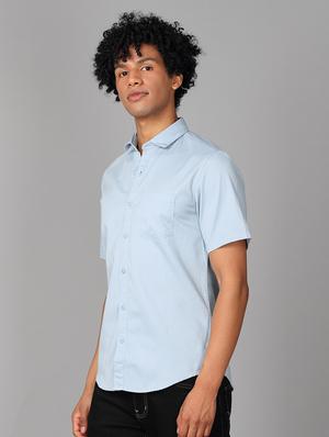 blue solid casual shirt - 17976051 - Standard Image - 2