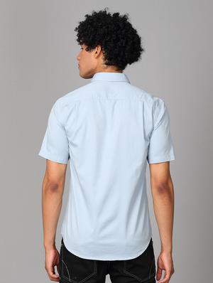 blue solid casual shirt - 17976051 - Standard Image - 3
