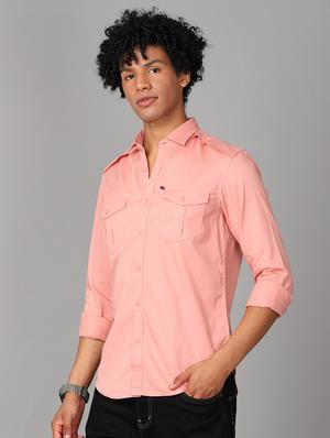 pink solid casual shirt - 17976061 - Standard Image - 2